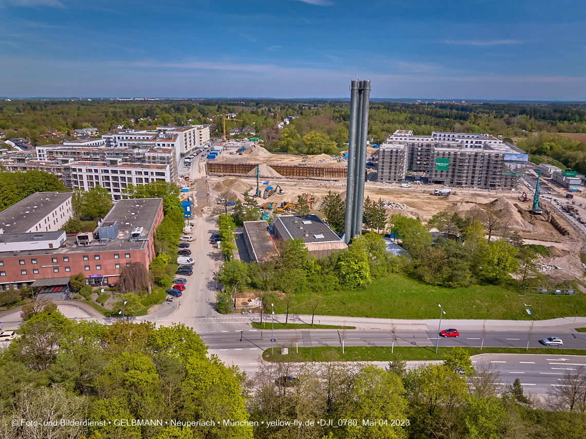 04.05.2023 - Luftbilder vom Alexisqaurtier und Pandion Verde in Neuperlach